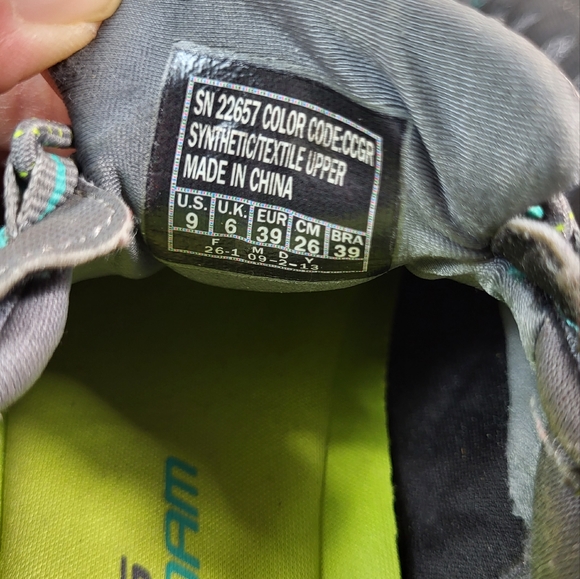 Skechers Women's Memory Foam Gray & Aqua Size 9 - Picture 5 of 7